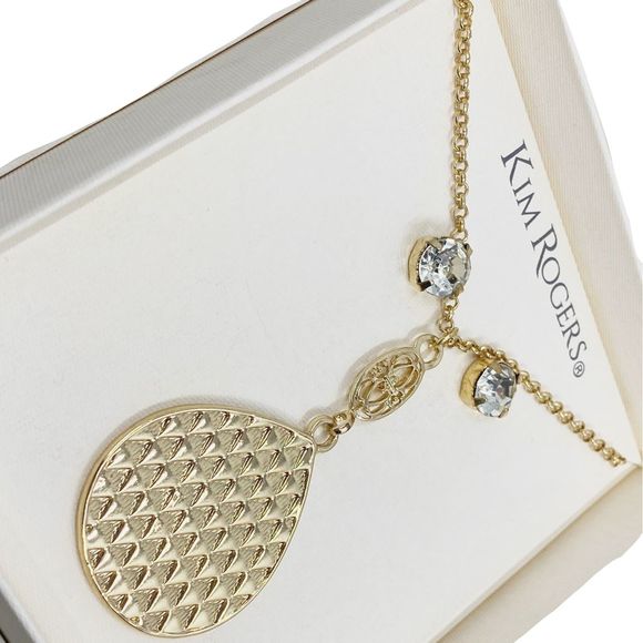 Kim Rogers Gold and Cubic Zirconia Necklace and Earring Gift Set - Picture 2 of 2